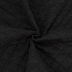 Ткань стёганая флис на синтепоне 100 гр. цвет черный