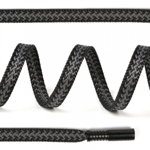 Шнурки TBY плоские 8мм арт.SLF028 длина 130 см цв.черный/серый уп. 2 шт