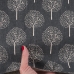 Ткань на отрез полулен 150 см TBY-DJ-22 Деревья цвет серый