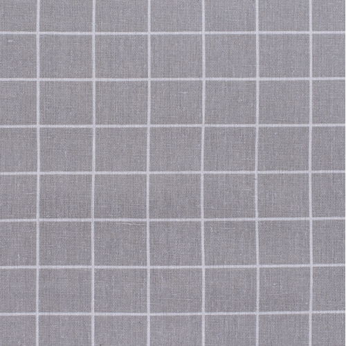 Ткань на отрез полулен 150 см TBY-DJ-03 Клетка цвет серый