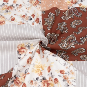 Маломеры ранфорс 240 см №5 Пэчворк цвет терракотовый 1 м