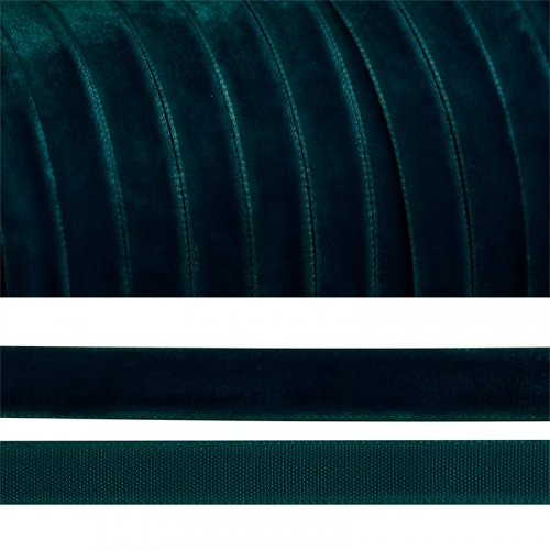 Лента бархатная 20 мм TBY LB2039 цвет т-зеленый 1 метр