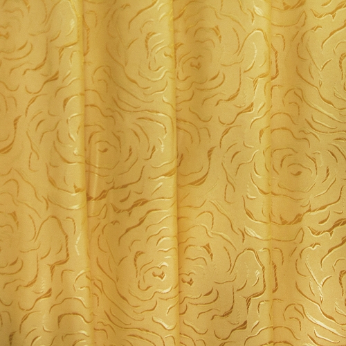 Портьерная ткань 150 см на отрез Роза цвет золото