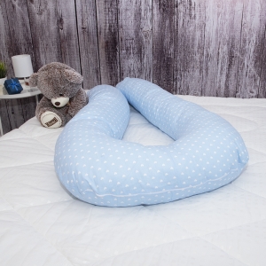 Наволочка бязь на подушку для беременных U-образная 1746/3 цвет голубой