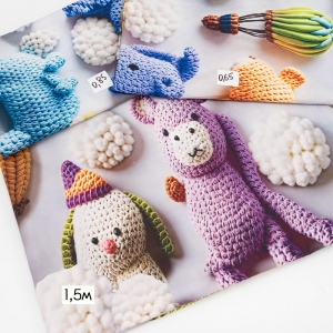 Весовой лоскут полисатин 3D детский рисунок (1,5+0,65+0,85 м) ширина 220 см