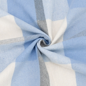 Ткань на отрез фланель Рубашечная №18 серо-голубая клетка