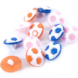 Пуговица детская сборная Мяч 16 мм цвет васильковый упаковка 10 шт