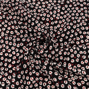 Маломеры ткань Прадо №10 Цветы на черном 1 м