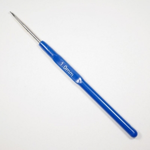 Крючок для вязания с пласт. ручкой D-1.0, 14см (сталь)
