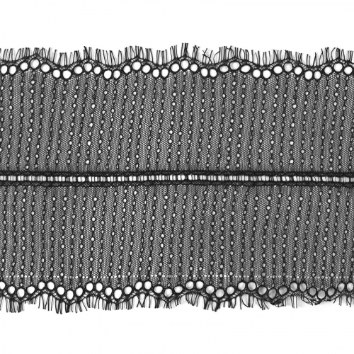 Кружево реснички 20см ХJ026-1 черный упаковка 3 м