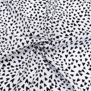 Маломеры штапель 150 см 1404-1 Сердца на белом 0,95 м