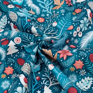 Габардин 2025-1 Новогоднее чудо отрез 150х300