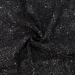 Ткань на отрез штапель 150 см 28-06 Вкрапина на черном