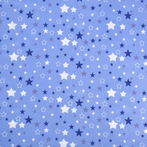 Ткань на отрез поплин 150 см 2258/1 Звездочки цвет голубой