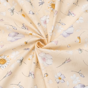 Маломеры ранфорс 240 см №11 Вальс цветов на сливочном 1 м