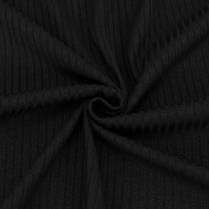 Ткань на отрез трикотаж лапша №3 цвет черный
