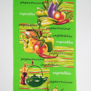 Ткань на отрез вафельное полотно 45 см 144 гр/м2 1167 Овощи цвет зеленый