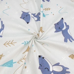 Мерный лоскут бязь 120 гр/м2  детская 150 см 8115 Лисы 1 м