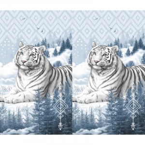 Вафельное полотно набивное 150 см 3094-1 Бенгальский тигр