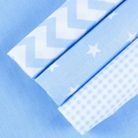Набор отрезов ткани 50/50 +/- 5 см 4 шт 114 цвет голубой