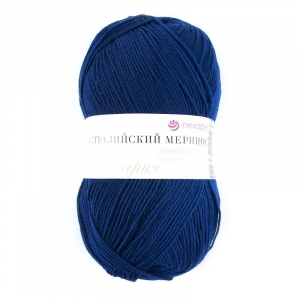 Пряжа для вязания ПЕХ Австралийский меринос 100гр/400м цвет 571 синий