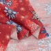 Ткань на отрез вафельное полотно набивное 150 см 35033/1 Снежинки цвет красный