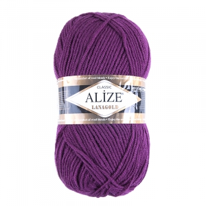 Пряжа для вязания Ализе LanaGold (49%шерсть, 51%акрил) 100гр цвет 307 гнилая вишня