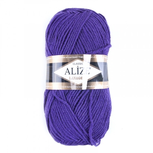 Пряжа для вязания Ализе LanaGold (49%шерсть, 51%акрил) 100гр цвет 44 темно-фиолетовый