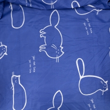 Мерный лоскут полисатин 220 см 510612-4 Котики на синем 10 м