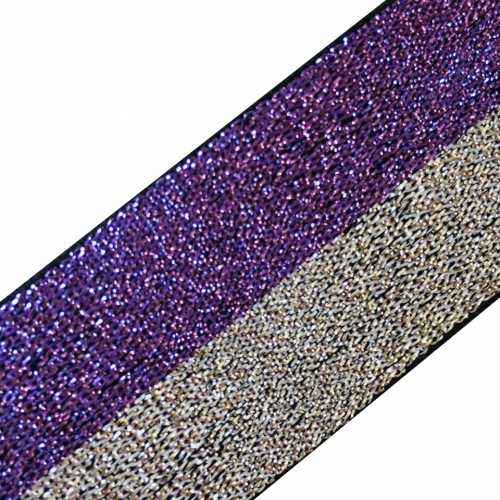 Резинка декоративная №9 люрекс серебро фиолет 3см 1 м