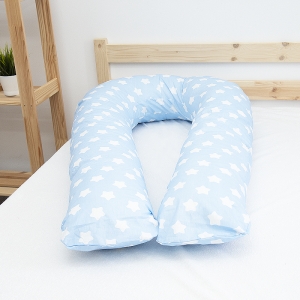 Наволочка бязь на подушку для беременных U-образная 1737/3 цвет голубой