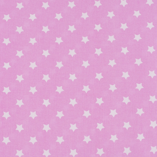 Ткань на отрез поплин 150 см 390/2 Звездочки цвет розовый