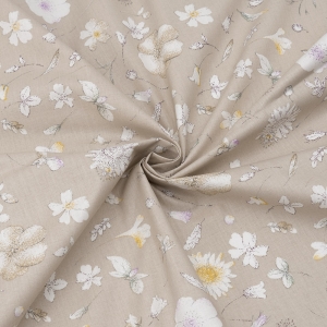 Маломеры ранфорс 240 см №13 Вальс цветов на бежевом 1,7 м