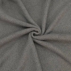 Ткань на отрез трикотаж букле на флисе №1 цвет серый