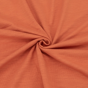 Ткань на отрез кулирка 3644 Штрих цвет оранжевый