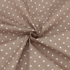 Маломеры поплин 150 см 388/18 Горошек цвет кофе 2,5 м